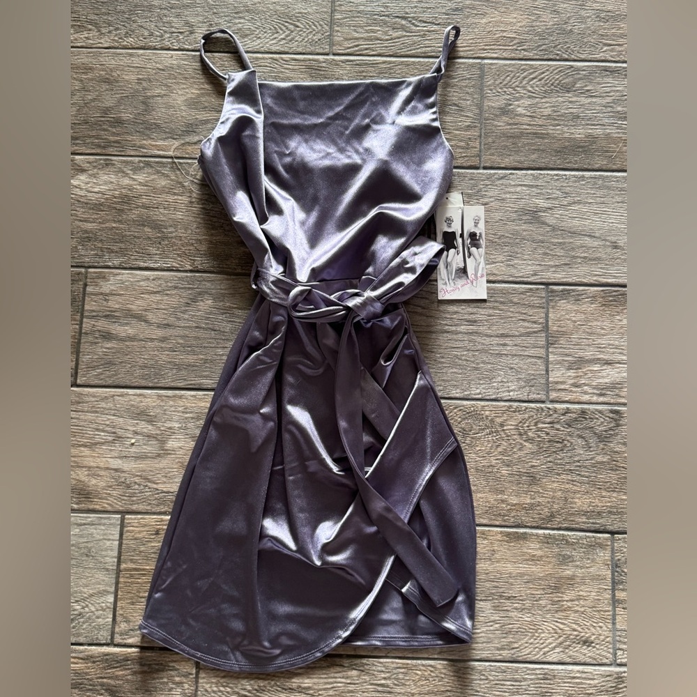 Elegant Satin Purple Dress